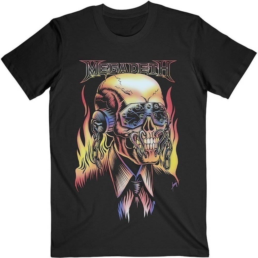 Megadeth Flaming Vic Thrash Metal Band T-Shirt